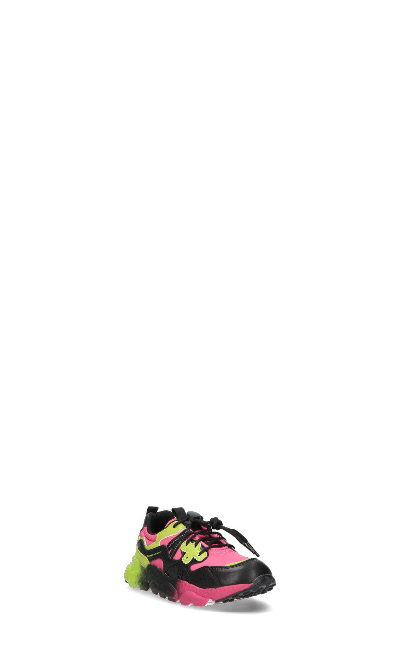 FLOWER MOUNTAIN by Naturino Sneaker bimba rosa/nera/verde