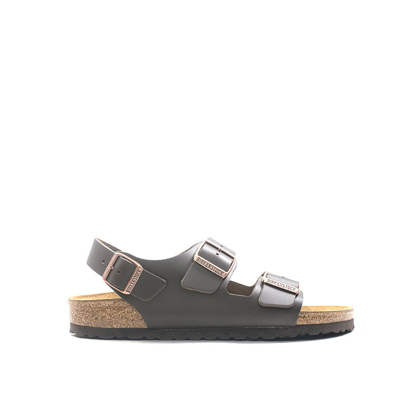 BIRKENSTOCK MILANO Sandalo uomo marrone in pelle