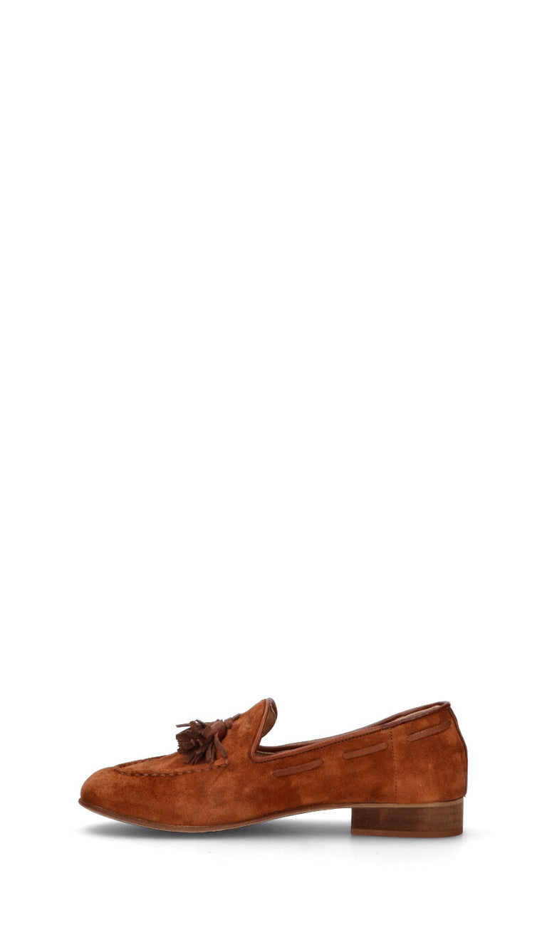 RABARBARO Mocassino donna marrone in suede
