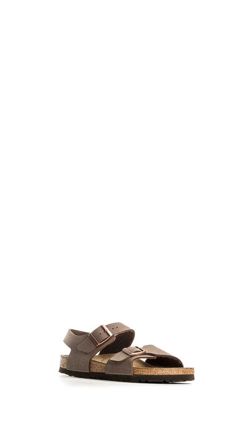 BIRKENSTOCK NEW YORK Sandalo ragazzo marrone in pelle