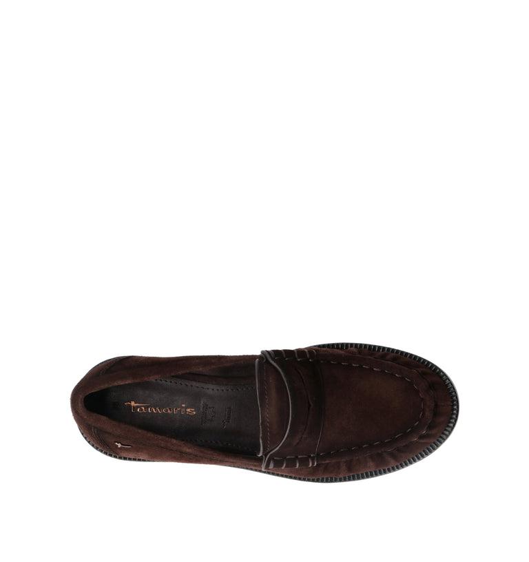 TAMARIS Mocassino donna marrone in suede