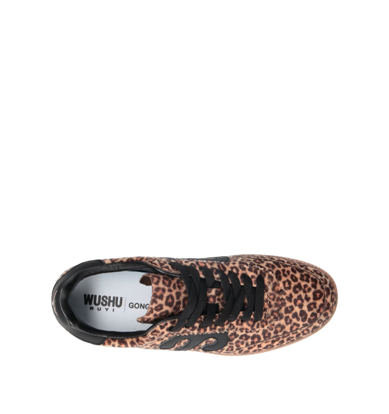 WUSHU Sneaker donna leopardato in cavallino