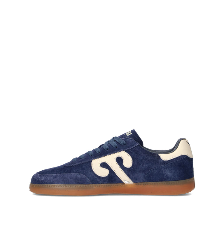 WUSHU Sneaker uomo blu in suede