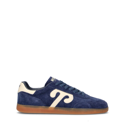 WUSHU Sneaker uomo blu in suede