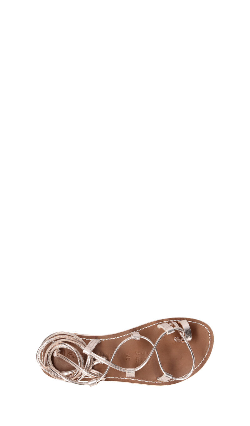 LE SALENTINE Sandalo donna alla schiava oro rosa in pelle