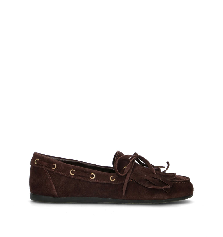 GRAFIA Mocassino donna marrone in suede