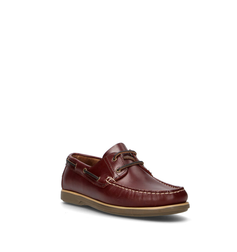 GRAFIA Scarpa barca uomo bordeaux in pelle