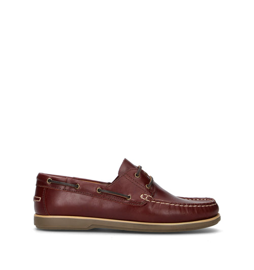 GRAFIA Scarpa barca uomo bordeaux in pelle