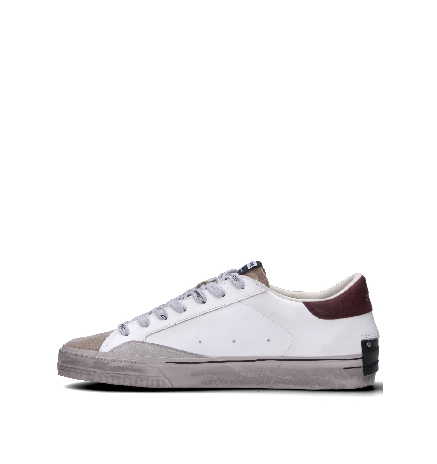 CRIME Sneaker uomo bianca in pelle