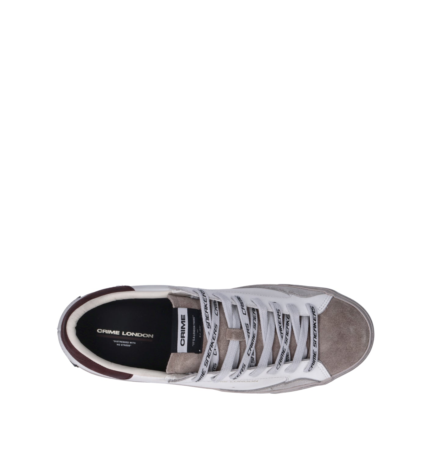 CRIME Sneaker uomo bianca in pelle