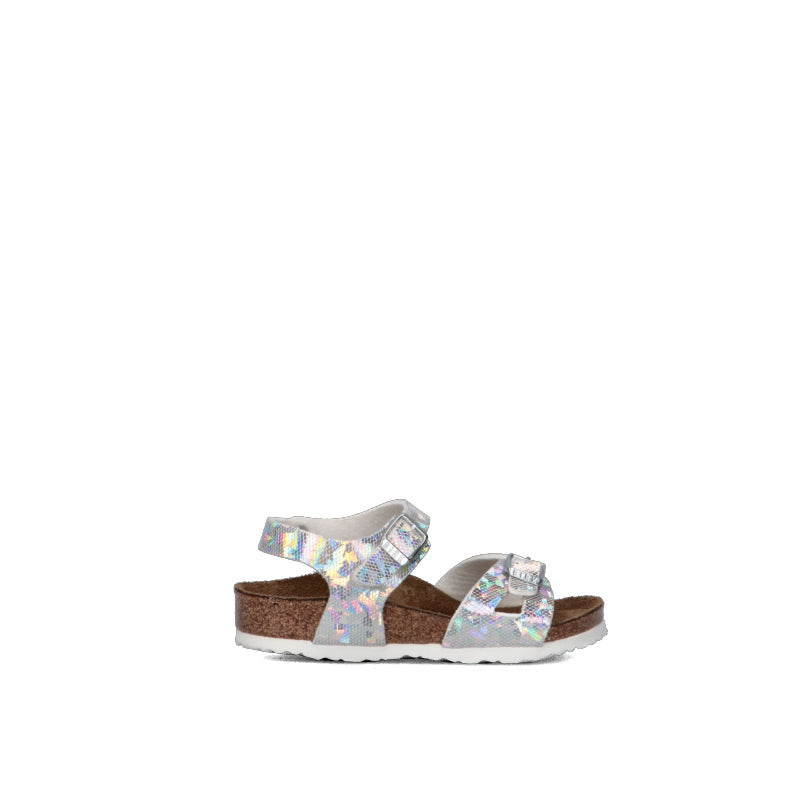 BIRKENSTOCK RIO HOLOGRAM Sandalo bimba argento