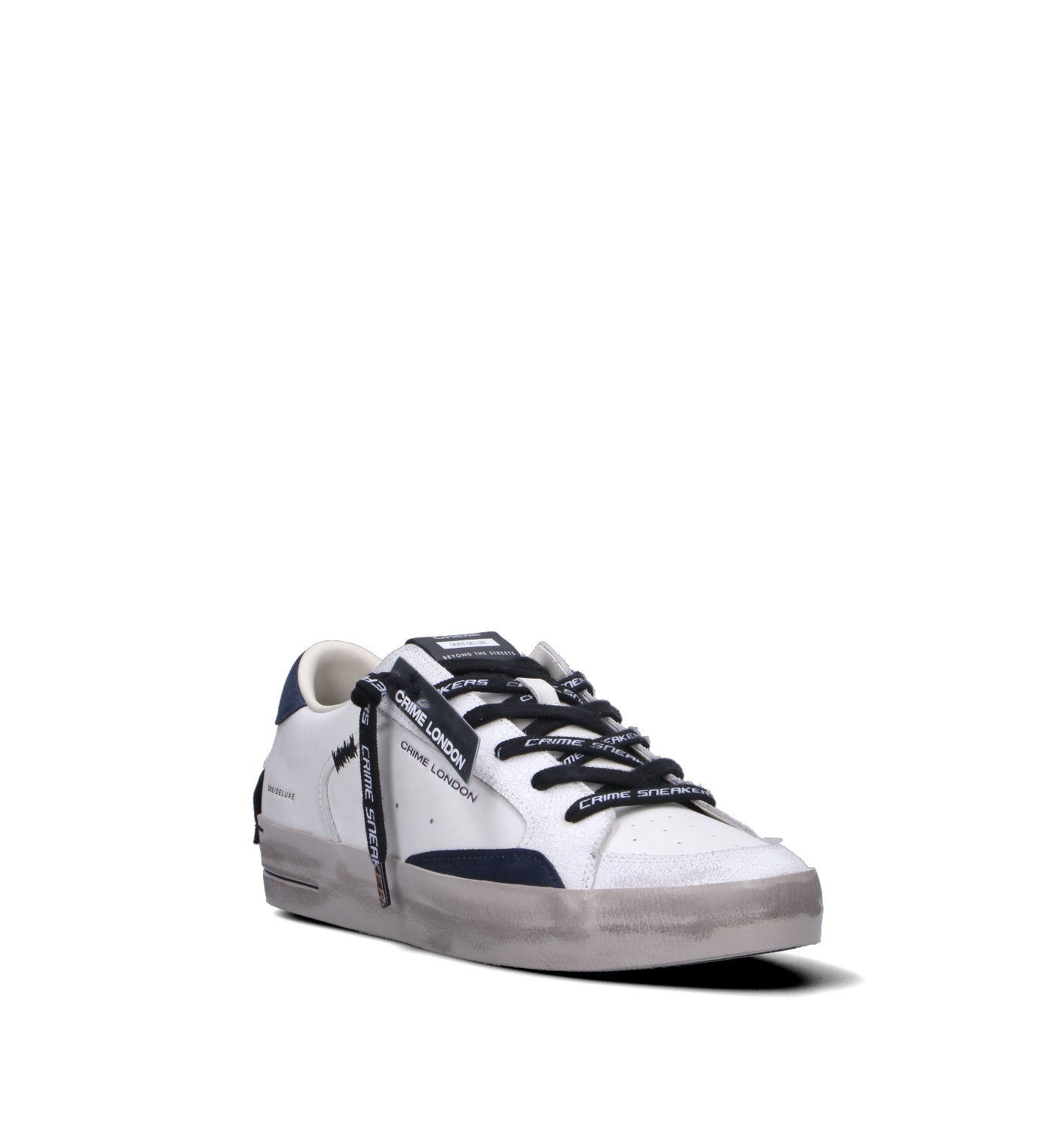 CRIME Sneaker uomo bianca in pelle