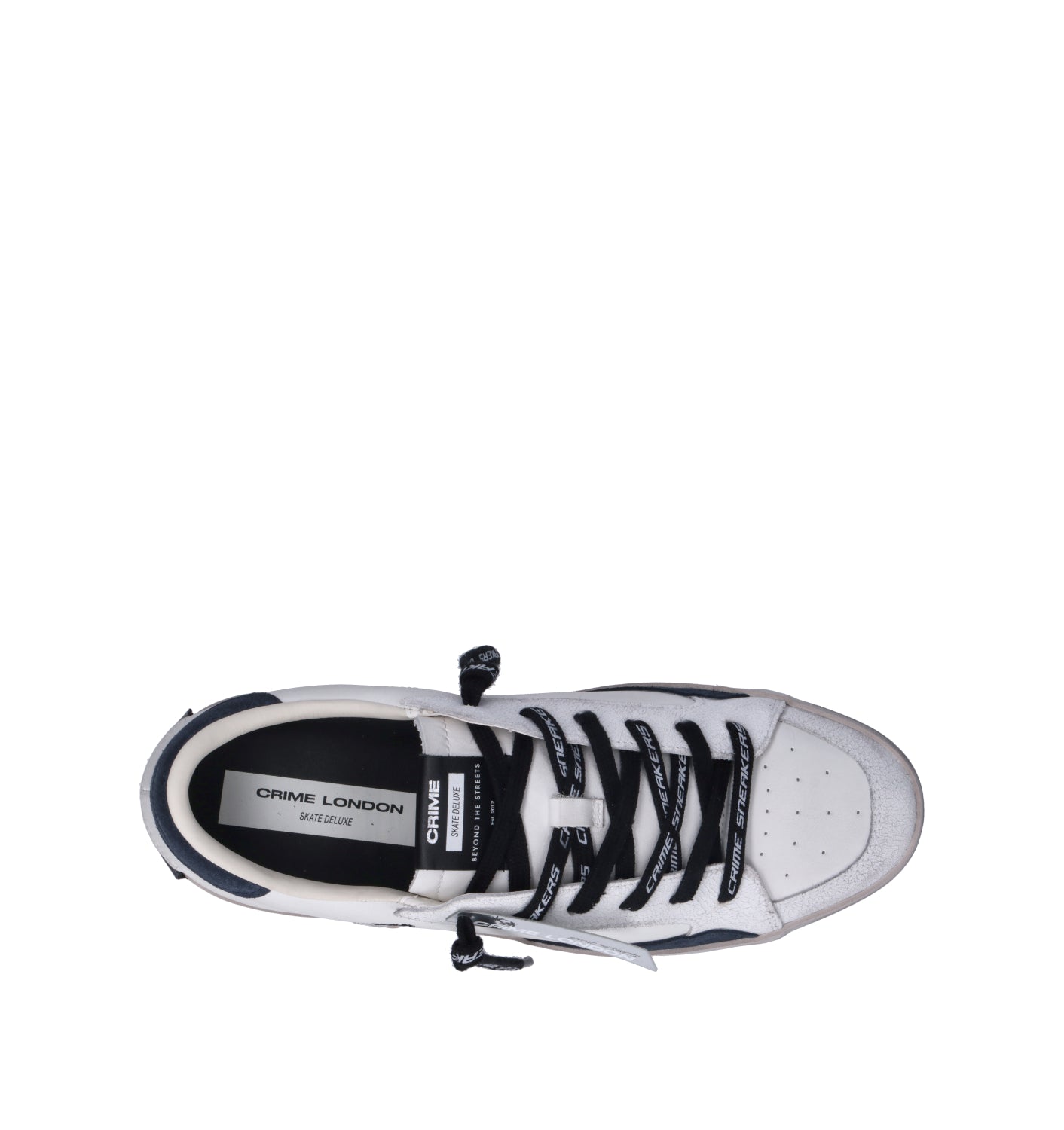 CRIME Sneaker uomo bianca in pelle