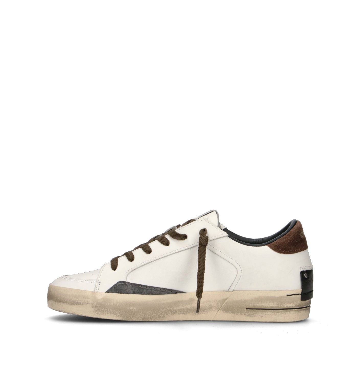 CRIME Sneaker uomo bianca in pelle