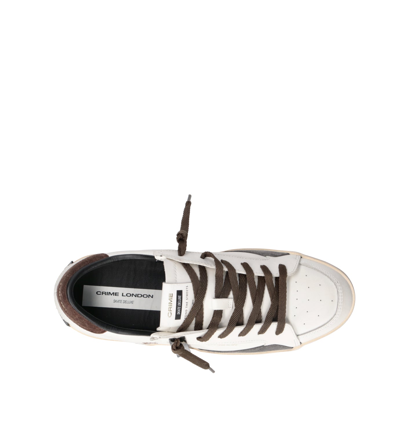 CRIME Sneaker uomo bianca in pelle
