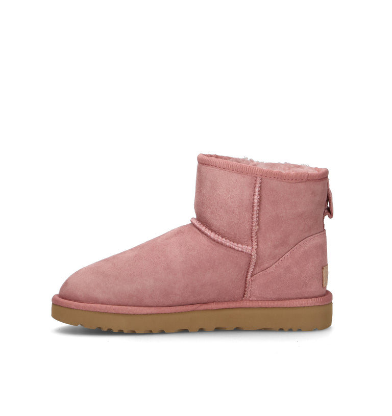 UGG W CLASSIC MINI II Stivaletto pelo donna pink down in suede