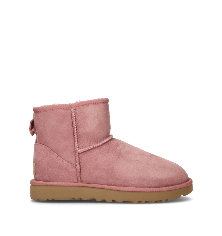 UGG W CLASSIC MINI II Stivaletto pelo donna pink down in suede