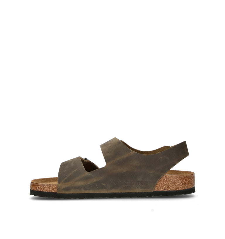 BIRKENSTOCK MILANO BS Sandalo uomo marrone in pelle