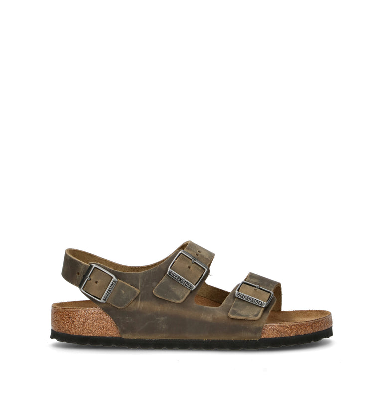 BIRKENSTOCK MILANO BS Sandalo uomo marrone in pelle