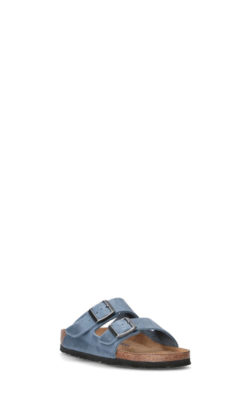 BIRKENSTOCK Ciabatta donna azzurra in pelle