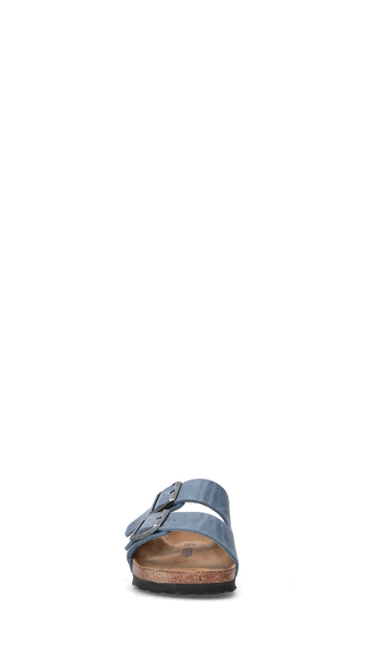 BIRKENSTOCK Ciabatta donna azzurra in pelle