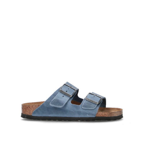 BIRKENSTOCK Ciabatta donna azzurra in pelle