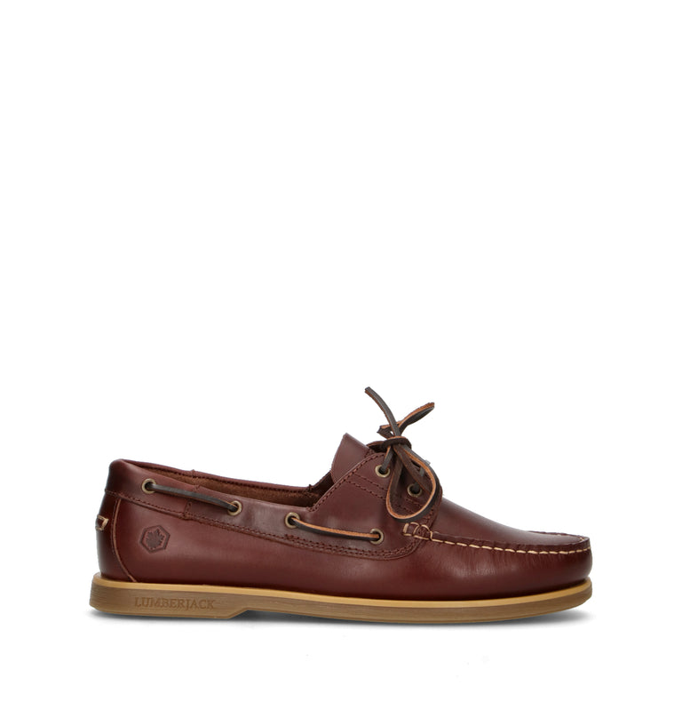 LUMBERJACK Scarpa barca uomo marrone in pelle