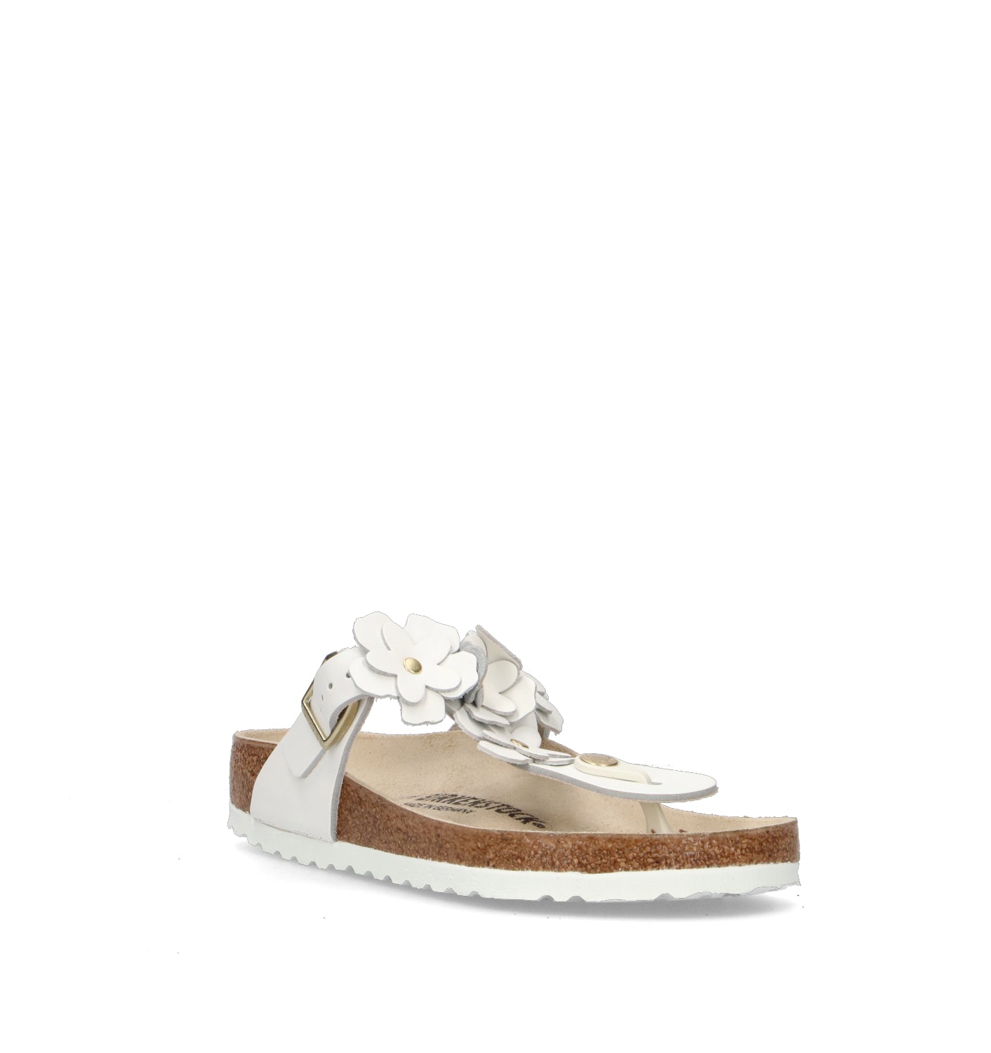 BIRKENSTOCK GIZEH FLOWER EMBELLISHMENT Ciabatta donna bianca in pelle