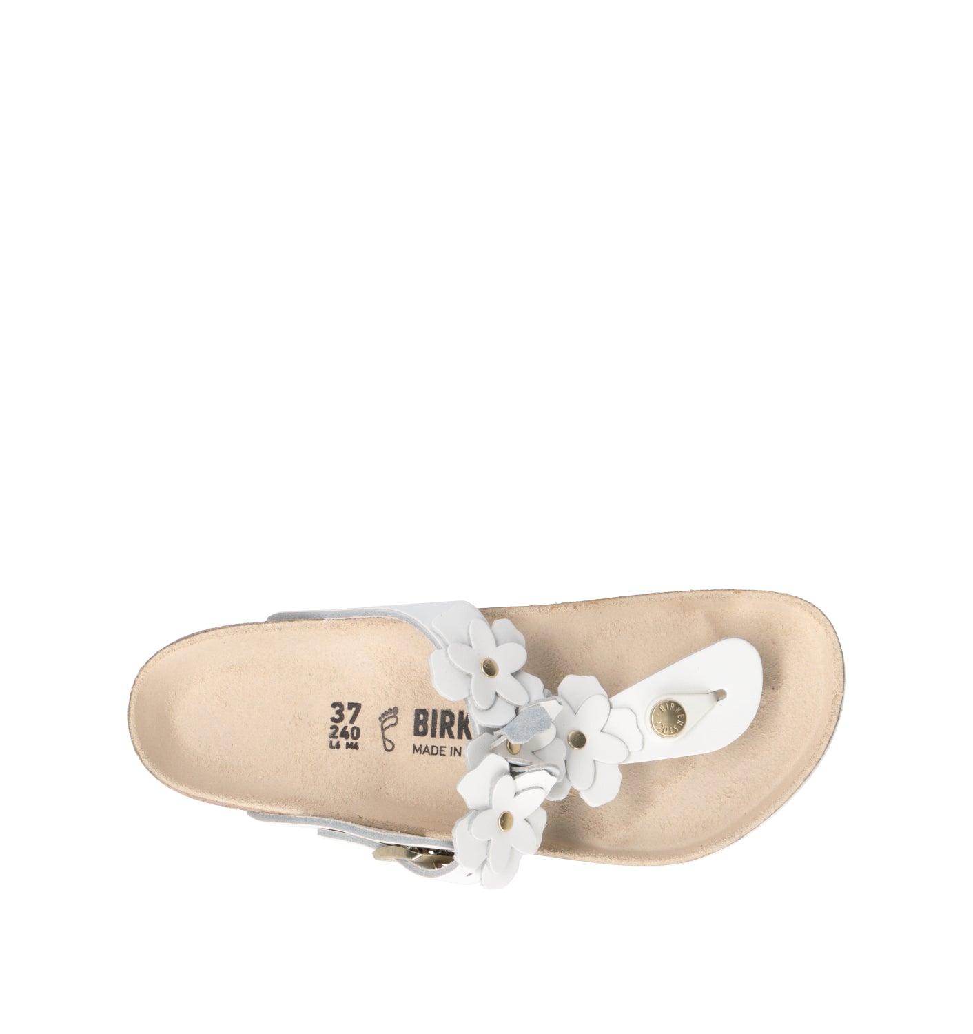 BIRKENSTOCK GIZEH FLOWER EMBELLISHMENT Ciabatta donna bianca in pelle