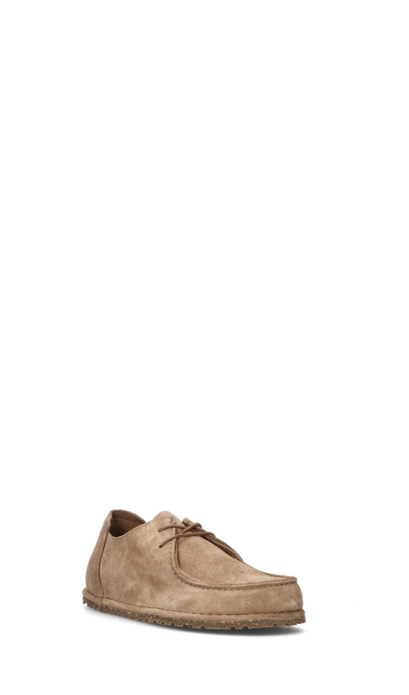 BIRKENSTOCK UTTI LACE Scarpa barca uomo taupe in suede