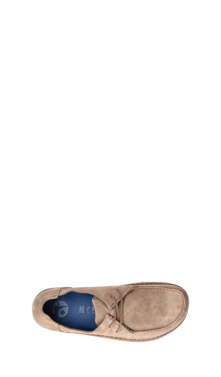 BIRKENSTOCK UTTI LACE Scarpa barca uomo taupe in suede