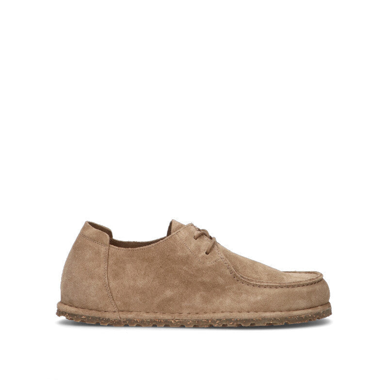 BIRKENSTOCK UTTI LACE Scarpa barca uomo taupe in suede
