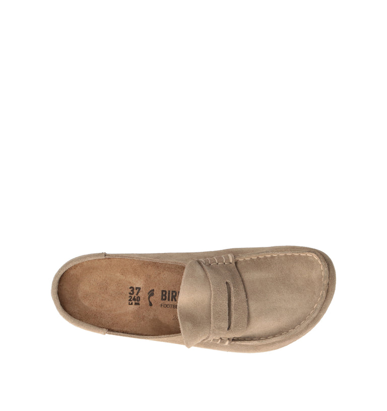 BIRKENSTOCK NAPLES WRAPPED Sabot donna taupe in suede