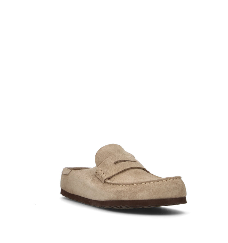 BIRKENSTOCK NAPLES WRAPPED Sabot uomo taupe in suede