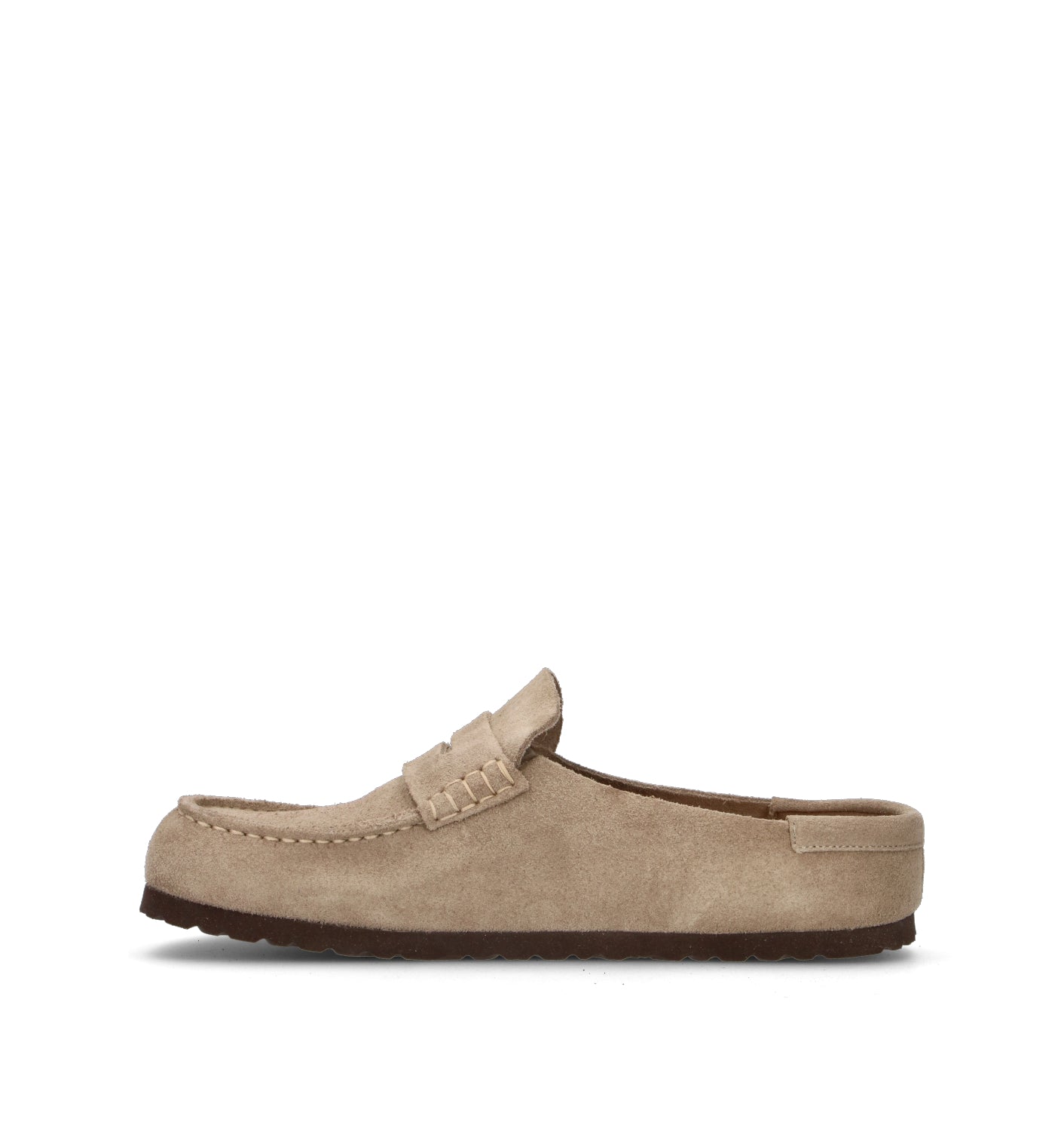 BIRKENSTOCK NAPLES WRAPPED Sabot uomo taupe in suede