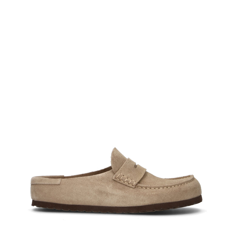 BIRKENSTOCK NAPLES WRAPPED Sabot uomo taupe in suede