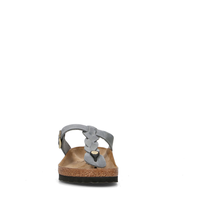 BIRKENSTOCK GIZEH BRAIDED Ciabatta donna basalt gray in pelle nabuk