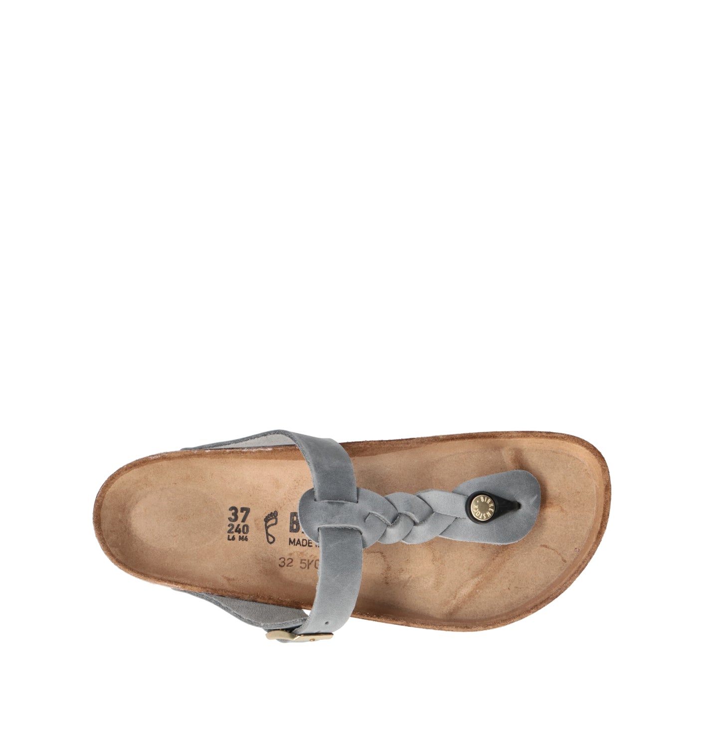 BIRKENSTOCK GIZEH BRAIDED Ciabatta donna basalt gray in pelle nabuk