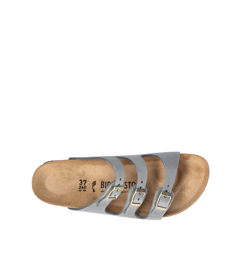 BIRKENSTOCK FLORIDA  Ciabatta donna basalt gray in pelle nabuk