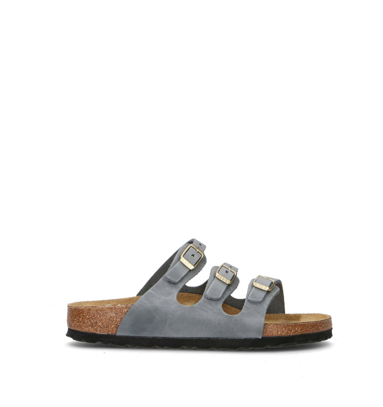 BIRKENSTOCK FLORIDA  Ciabatta donna basalt gray in pelle nabuk