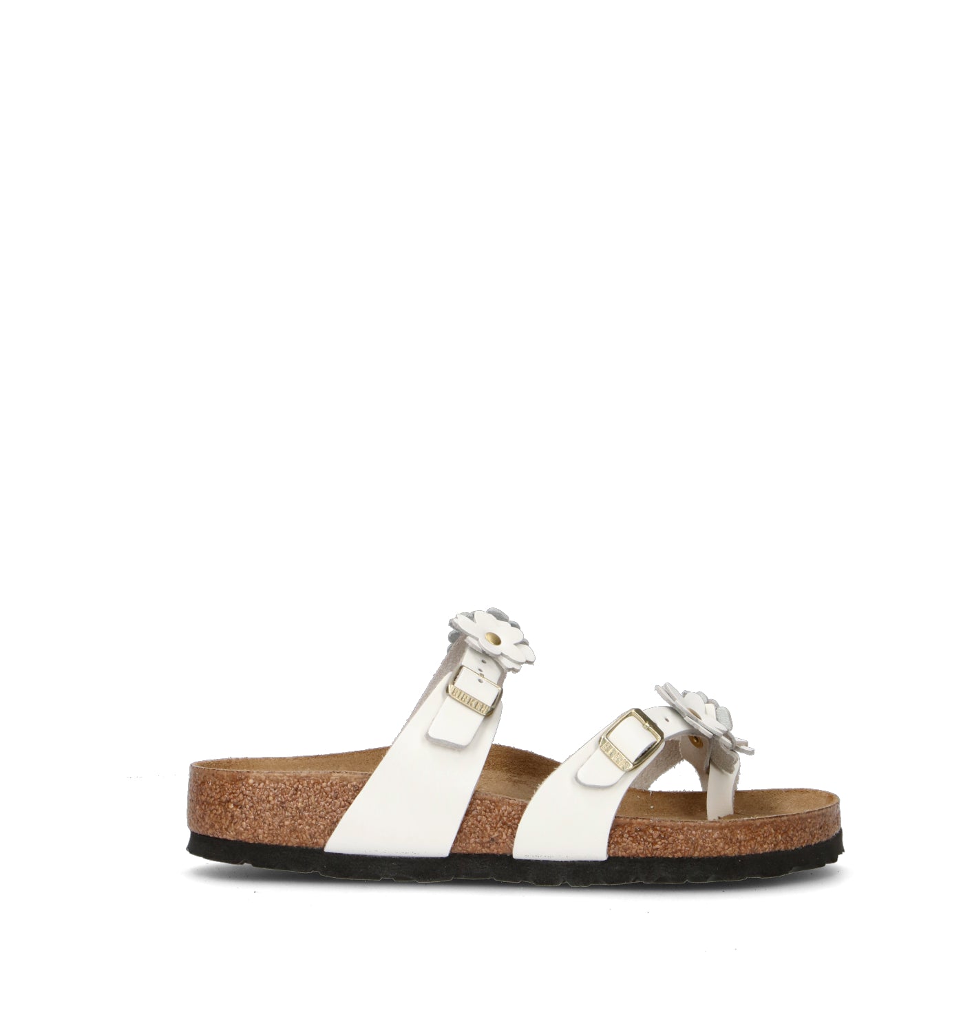 BIRKENSTOCK MAYARI FLOWER EMBELLISHMENT Ciabatta donna bianca in pelle