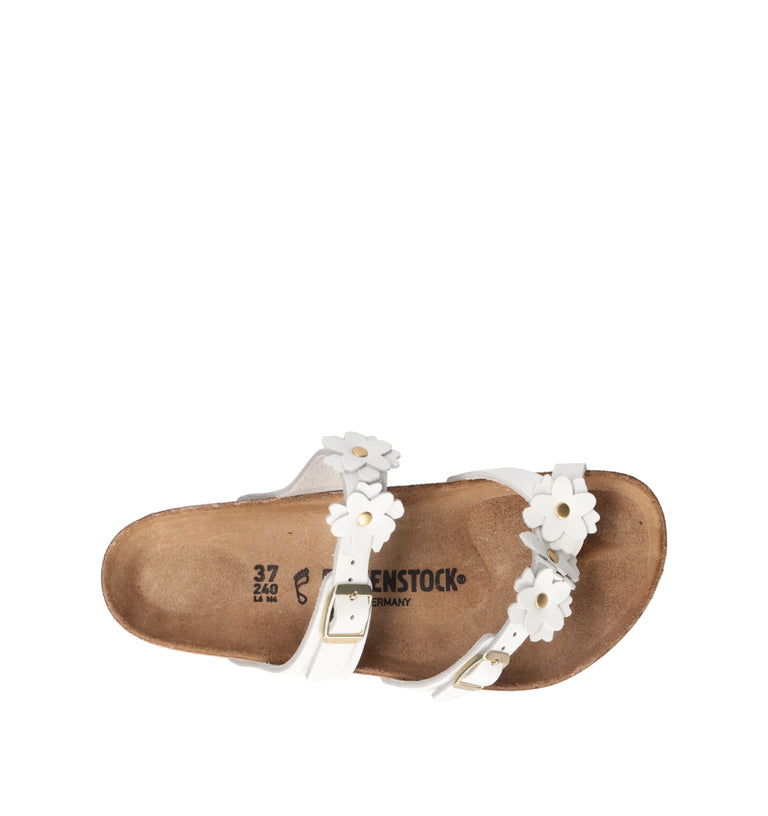 BIRKENSTOCK MAYARI FLOWER EMBELLISHMENT Ciabatta donna bianca in pelle