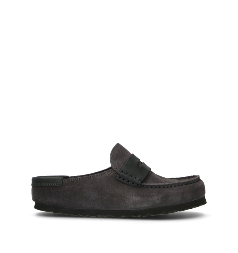 BIRKENSTOCK NAPLES WRAPPED DOUBLE STITCH Sabot donna nero in suede