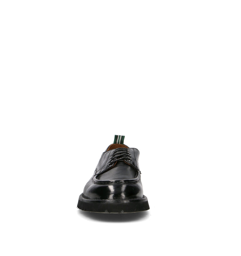 GREEN GEORGE Stringata uomo nera in pelle