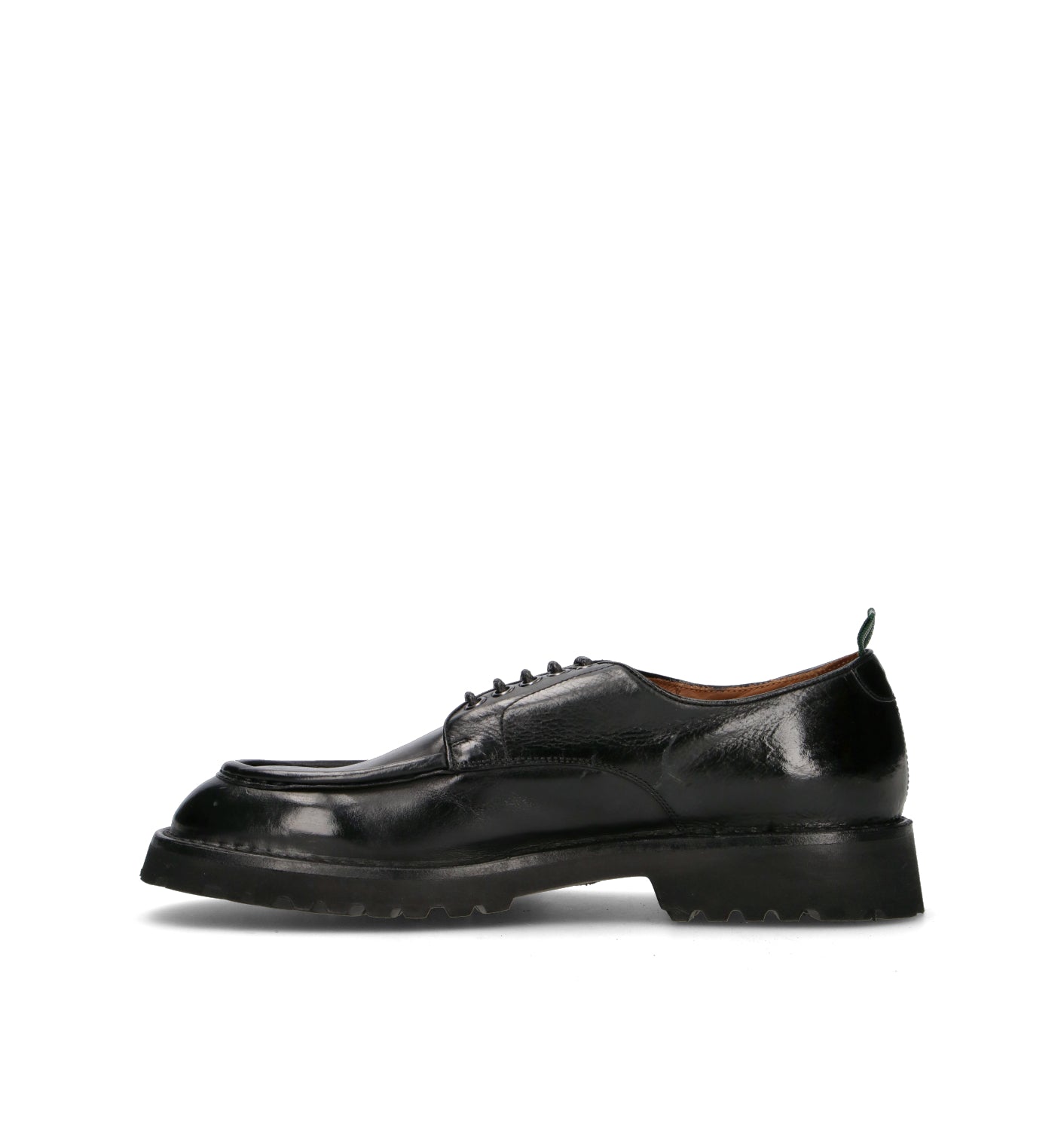 GREEN GEORGE Stringata uomo nera in pelle
