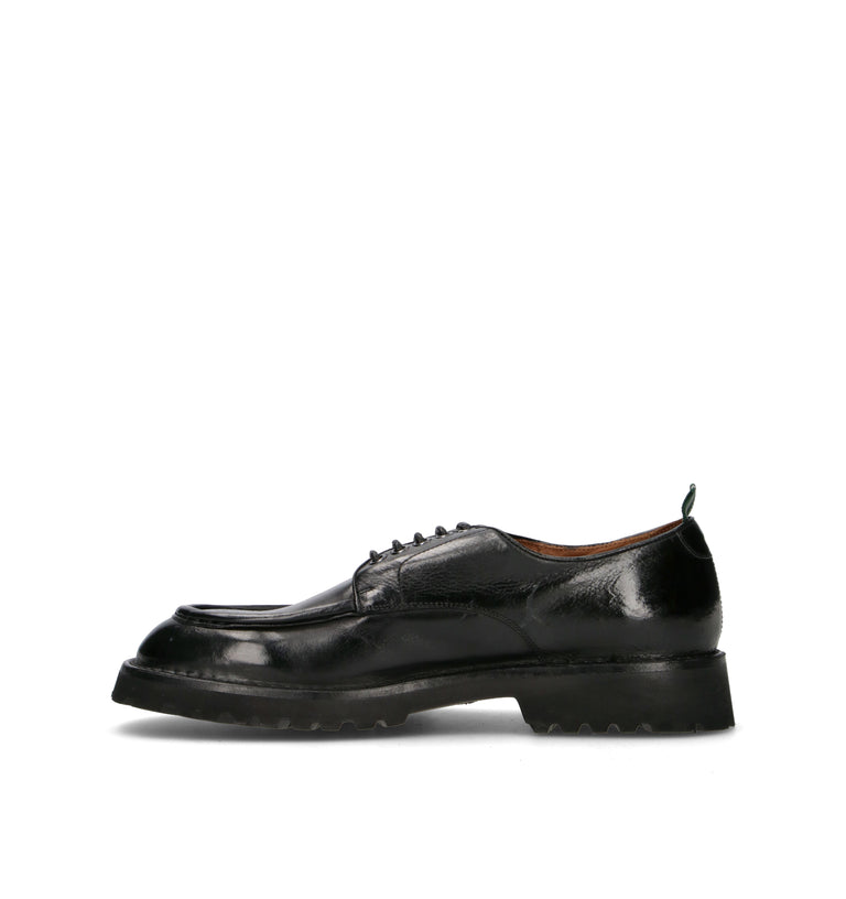 GREEN GEORGE Stringata uomo nera in pelle