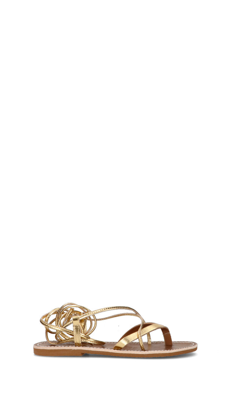 LE SALENTINE Sandalo donna alla schiava oro in pelle