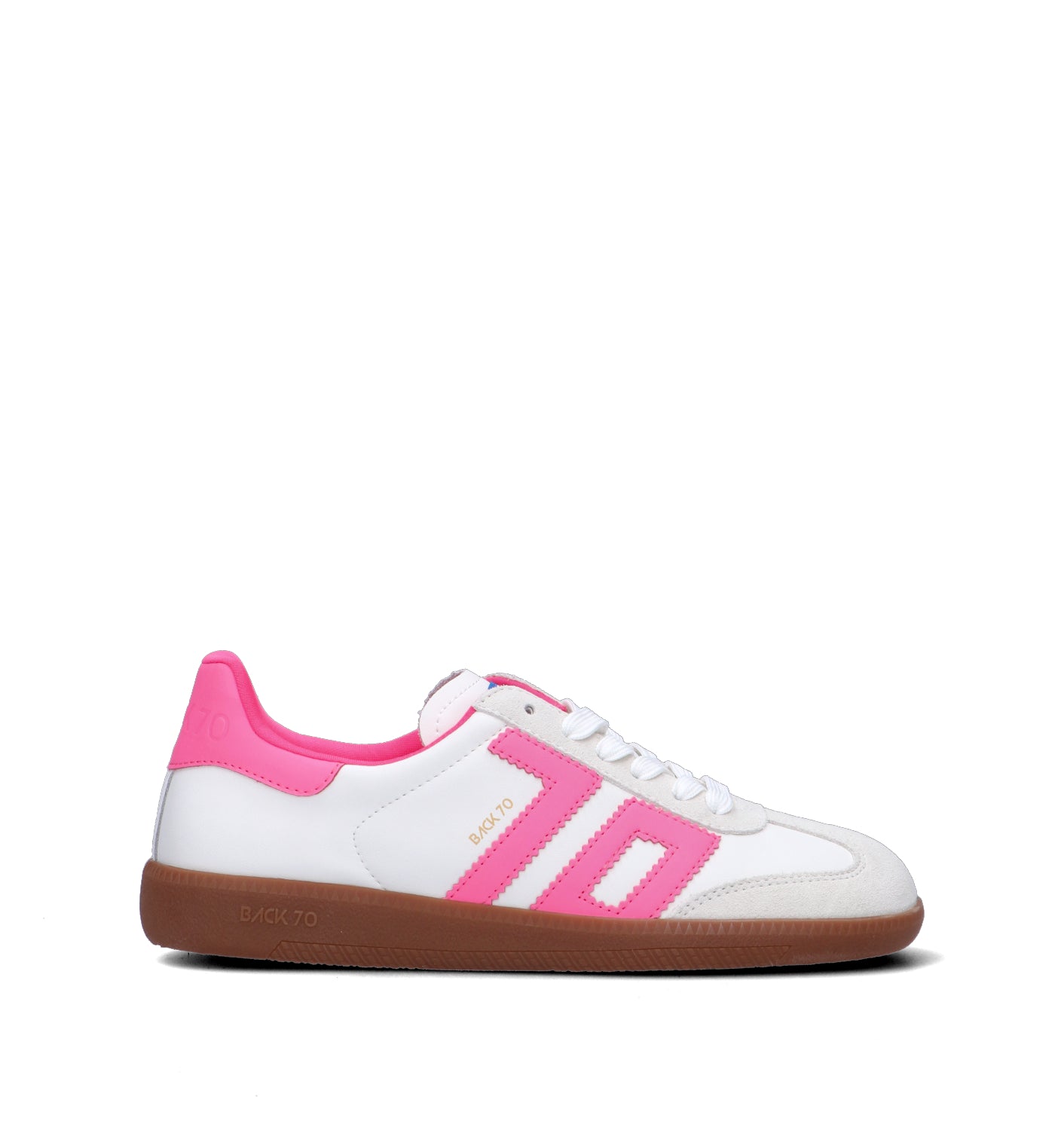 BACK 70 Sneaker donna bianca/rosa in pelle