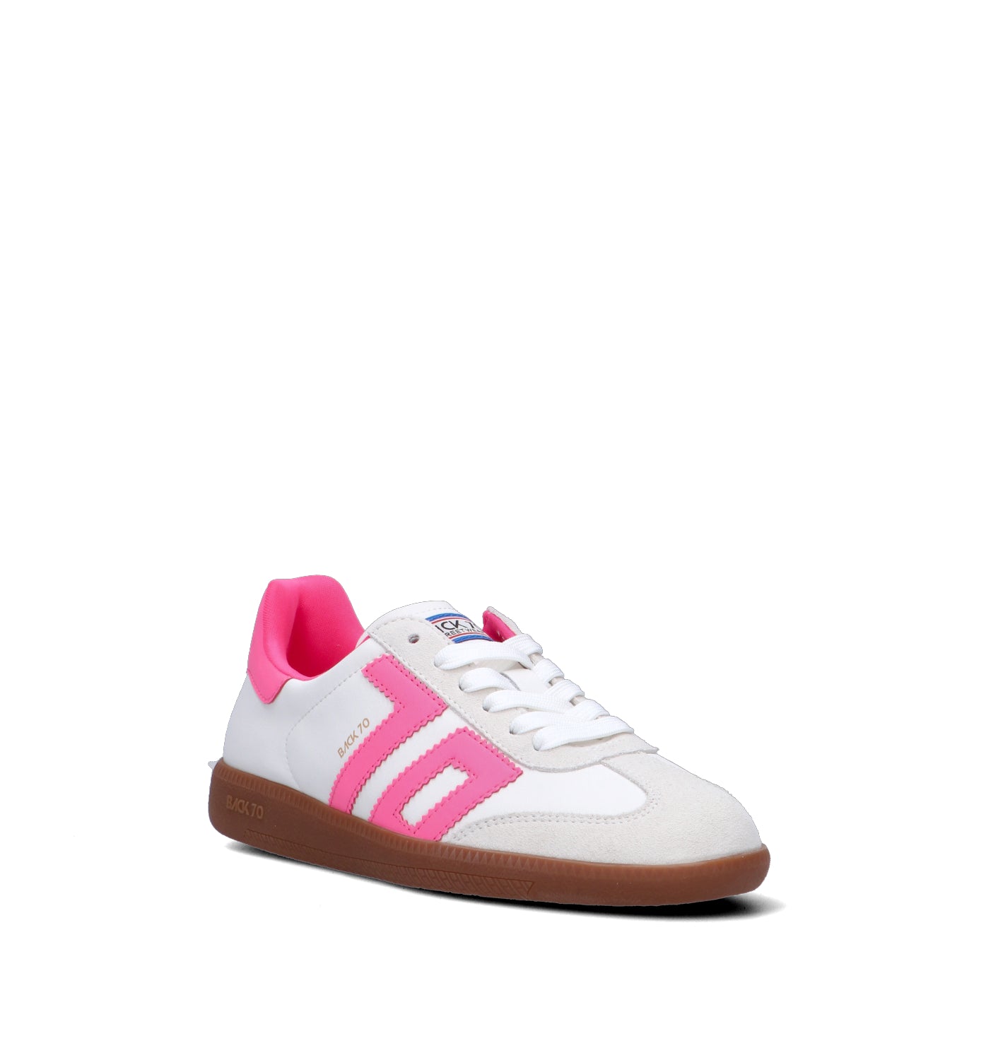 BACK 70 Sneaker donna bianca/rosa in pelle