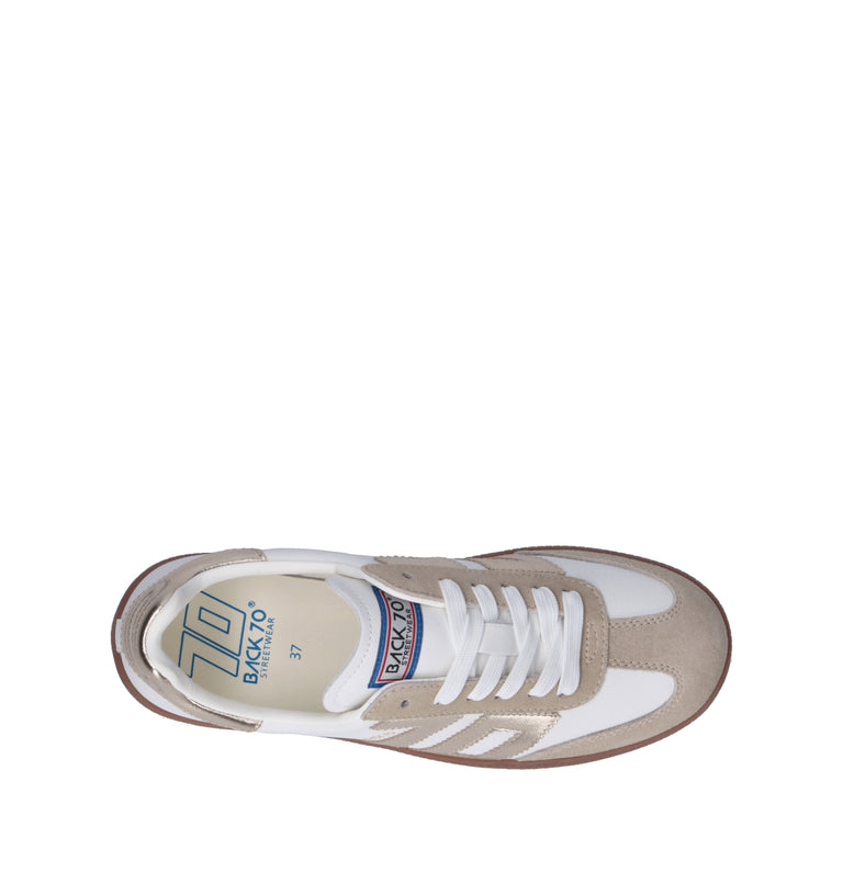 BACK 70 Sneaker donna bianca in pelle